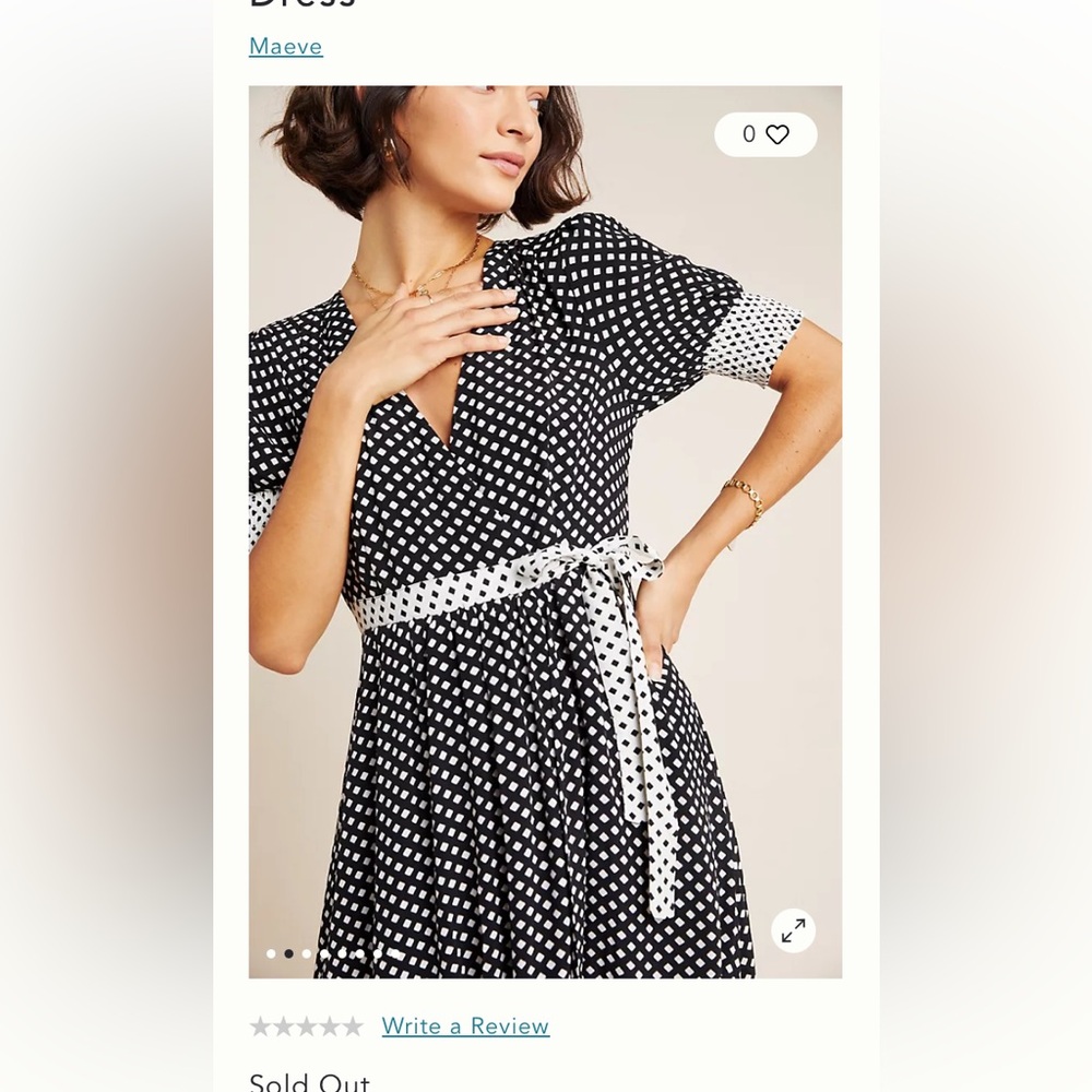 Maeve Anthropologie Like New Black and White Dress